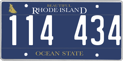 RI license plate 114434