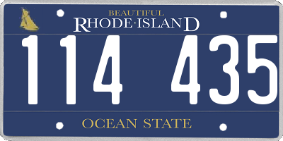 RI license plate 114435