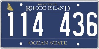 RI license plate 114436