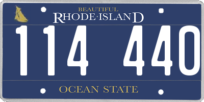 RI license plate 114440