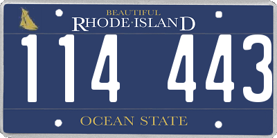 RI license plate 114443