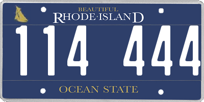 RI license plate 114444