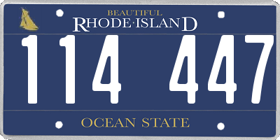 RI license plate 114447