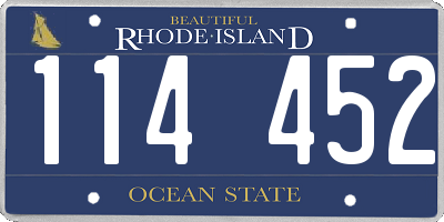 RI license plate 114452