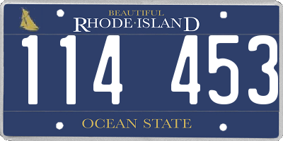 RI license plate 114453