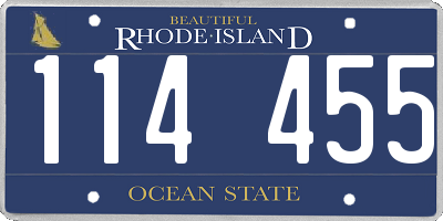 RI license plate 114455