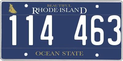RI license plate 114463