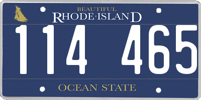 RI license plate 114465