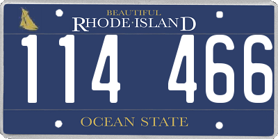 RI license plate 114466