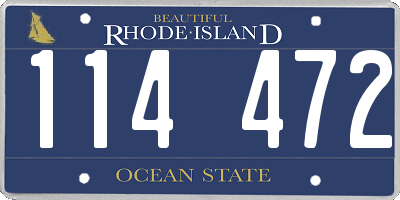 RI license plate 114472