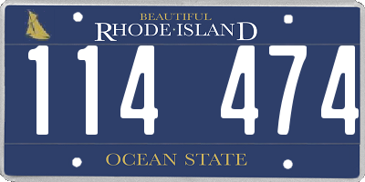 RI license plate 114474