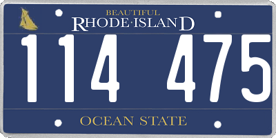 RI license plate 114475