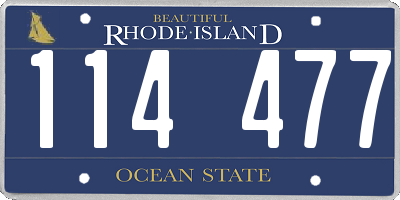 RI license plate 114477