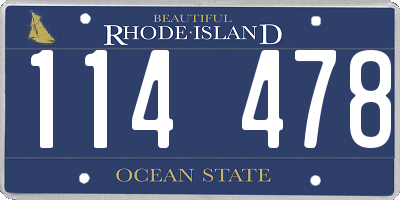 RI license plate 114478