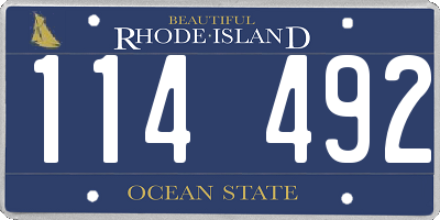 RI license plate 114492