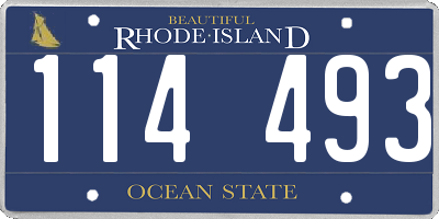 RI license plate 114493