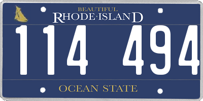 RI license plate 114494