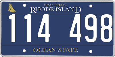 RI license plate 114498