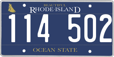 RI license plate 114502
