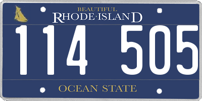 RI license plate 114505