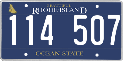 RI license plate 114507