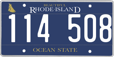 RI license plate 114508