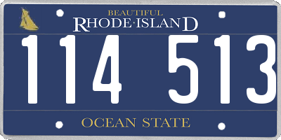 RI license plate 114513