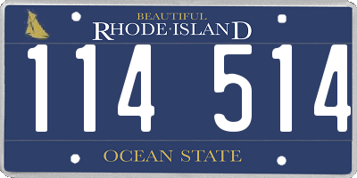 RI license plate 114514