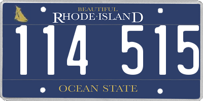 RI license plate 114515