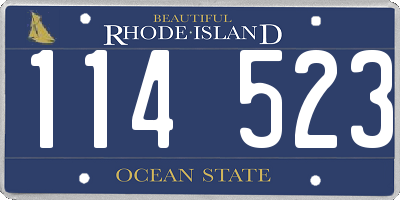 RI license plate 114523