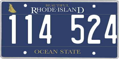 RI license plate 114524