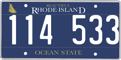 RI license plate 114533