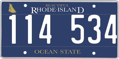 RI license plate 114534