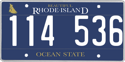 RI license plate 114536