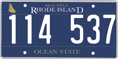 RI license plate 114537