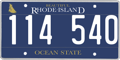 RI license plate 114540