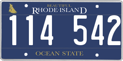 RI license plate 114542