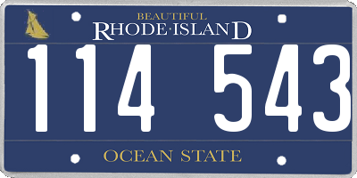 RI license plate 114543