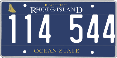 RI license plate 114544