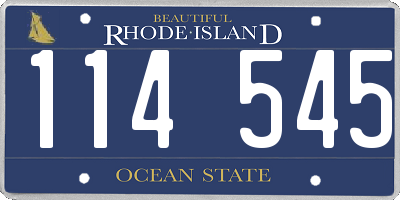 RI license plate 114545
