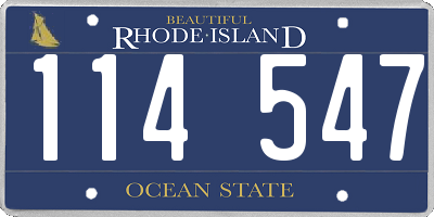 RI license plate 114547