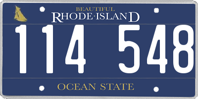 RI license plate 114548