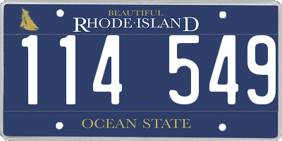 RI license plate 114549