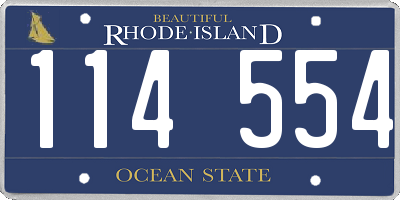 RI license plate 114554