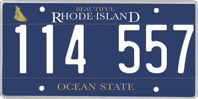 RI license plate 114557