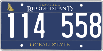 RI license plate 114558