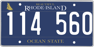 RI license plate 114560