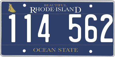 RI license plate 114562