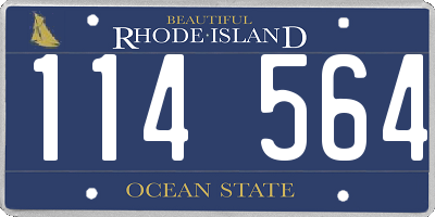 RI license plate 114564