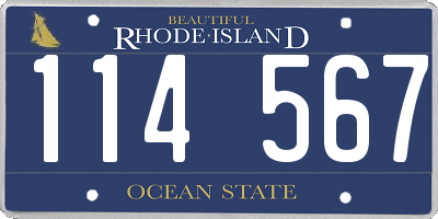 RI license plate 114567